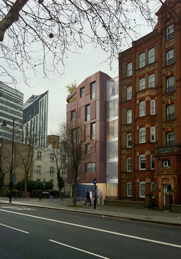 Shows a slightly blurred image of the exterior of the Southwark building