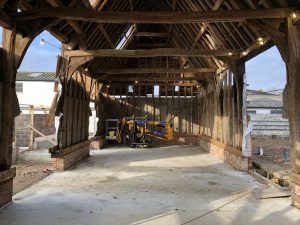 A barn being renovated