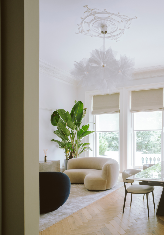 Shows a side interior view of the modern living space